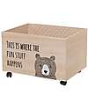 Bloomingville Bear Basket With Wheels - Natural and Black - 60x40x45 cm Storage organisers