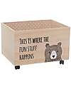Bloomingville Bear Basket With Wheels - Natural and Black - 60x40x45 cm Storage organisers