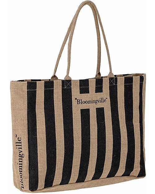 Bloomingville Bergamo Shopping Bag - Black - Jute Tote Bags
