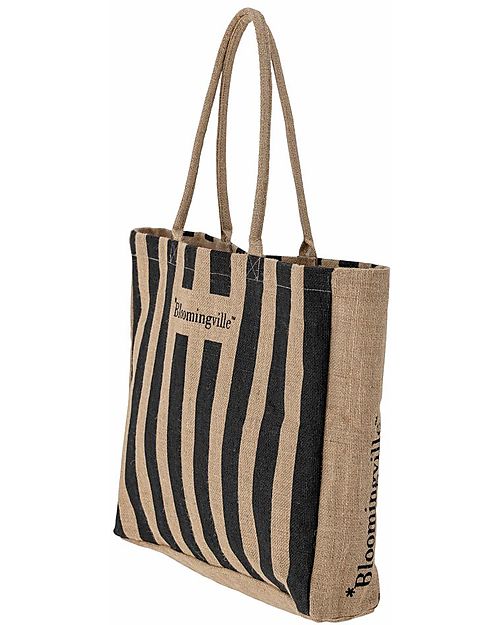 Bloomingville Bergamo Shopping Bag - Black - Jute Tote Bags