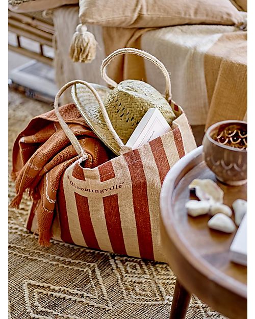 Bloomingville Bergamo Shopping Bag - Brown - Jute Tote Bags