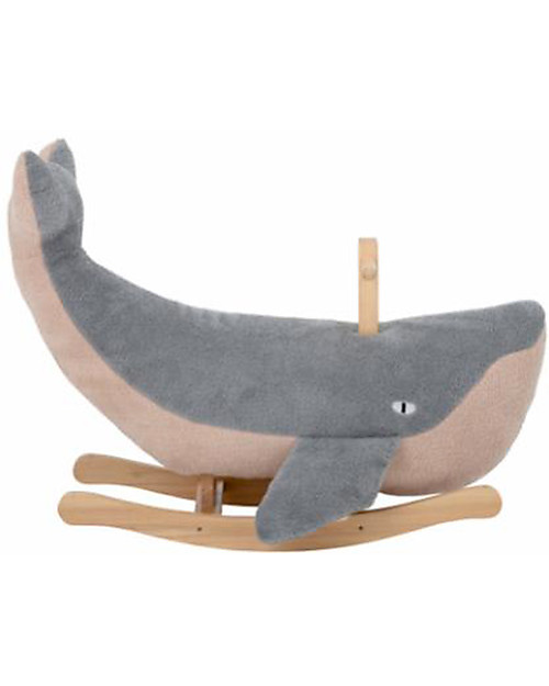 Bloomingville Blue Rocking Whale - Poplar Wood Rides On