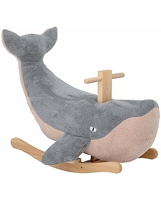 Bloomingville Blue Rocking Whale - Poplar Wood Rides On
