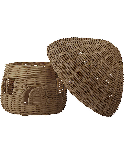 Bloomingville Dodi Dollhouse -  Mushroom - Brown - Rattan Dolls Houses