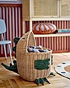 Bloomingville Eddi Storage Basket - Natural - Dinosaur -  Rattan Fiber Wicker Basket
