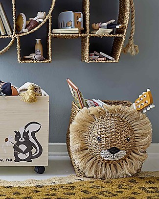 Bloomingville Harrison Storage Basket - Lion - Made of Bankuan Grass Storage organisers