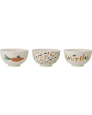 Bloomingville Harvest Bowl - Flower Prints - Stoneware - 3 Pieces Cups & Beakers