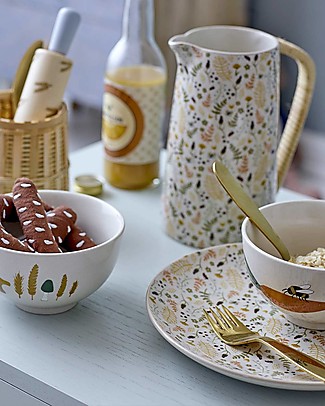 Bloomingville Harvest Bowl - Flower Prints - Stoneware - 3 Pieces Cups & Beakers