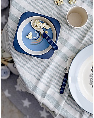 Bloomingville Henry Serving Set, Blue Rainbow - Bamboo Meal Sets