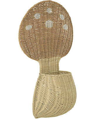 Bloomingville Jaspar Wall Basket - Natural - Mushroom - Rattan Fiber Storage organisers