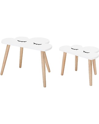 Bloomingville Junior Table Set of Two, White Cloud - MDF Tables And Chairs