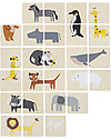 Bloomingville Memory Game of Animals, Set of 26 Board Games