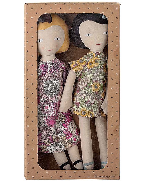 Bloomingville Molly and Vida Soft Toy - Multi-color Cotton Dolls
