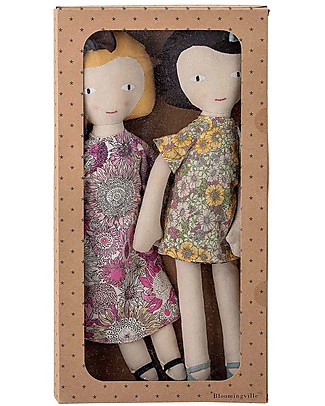 Bloomingville Molly and Vida Soft Toy - Multi-color Cotton Dolls