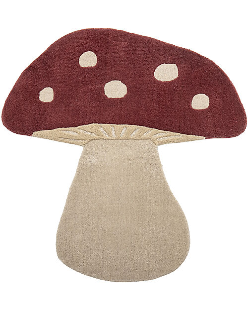 Bloomingville Mushroom Rug - Red -  100% Wool - 90x85 cm Carpets