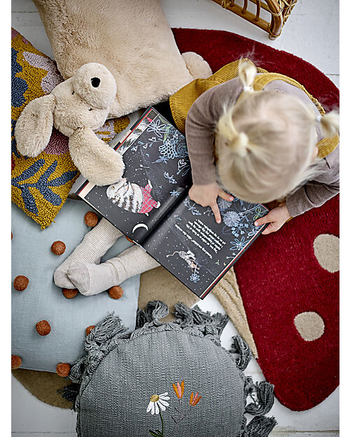 Bloomingville Mushroom Rug - Red -  100% Wool - 90x85 cm Carpets