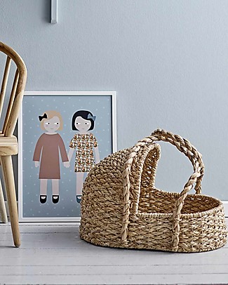 Bloomingville Nuam Doll Bed - Natural - Bankuan Grass Dolls Accessories
