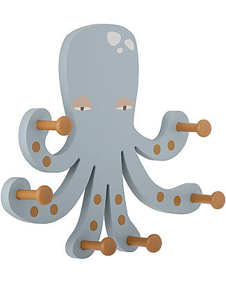 Bloomingville Oswall Coat Rack - Blue - Octopus - Wall fittings not Included Hangers