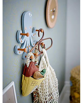 Bloomingville Oswall Coat Rack - Blue - Octopus - Wall fittings not Included Hangers