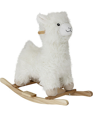Bloomingville Rocking Lama, White - Poplar Wood Rides On