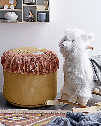 Bloomingville Rocking Lama, White - Poplar Wood Rides On