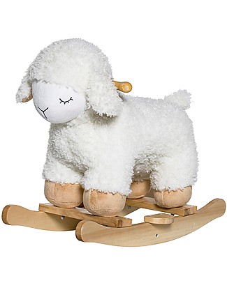 Bloomingville Rocking Sheep, White - Beech Wood Rides On