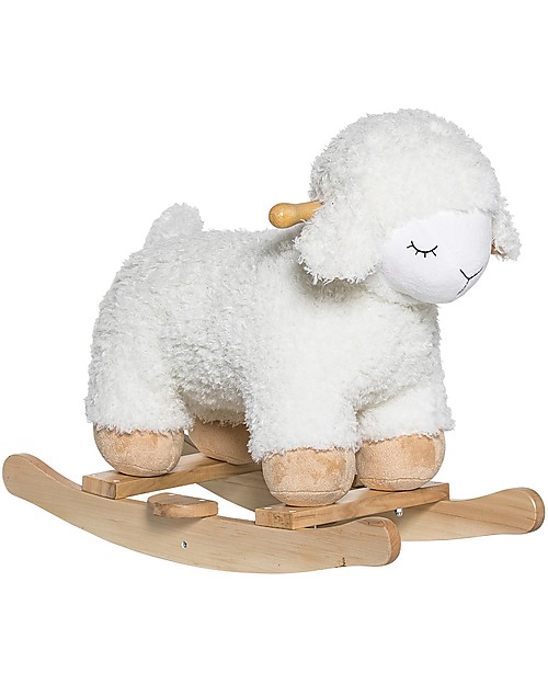 Bloomingville Rocking Sheep, White - Beech Wood Rides On