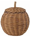 Bloomingville Rosette Basket with Lid - Brown - Rattan Fiber Wicker Basket