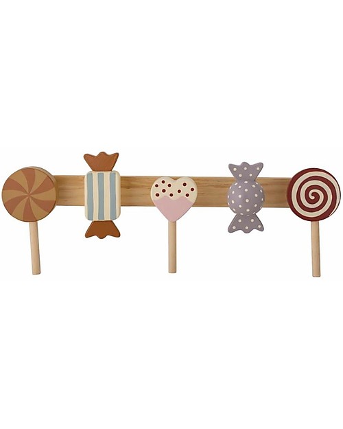 Bloomingville Rudy Coat Rack - Pine Wood - Brown - Candy - 42x14x7cm Hangers