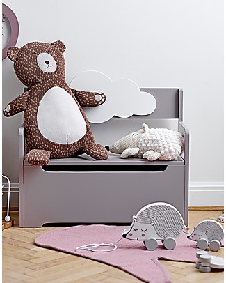 Bloomingville Soft Toy Plush Hedgehog, White - Cute and Funny Soft Toys