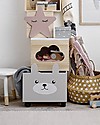 Bloomingville Storage Box with Wheels, Rabbit - Paulownia Wood Toy Storage Boxes