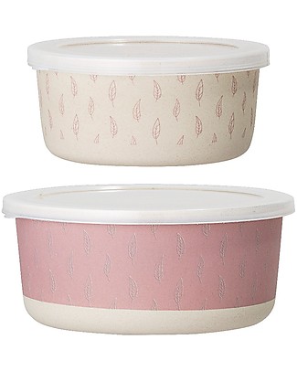 Bloomingville StorageBox Set of Two, Rose - Bamboo Snack and Formula Containers