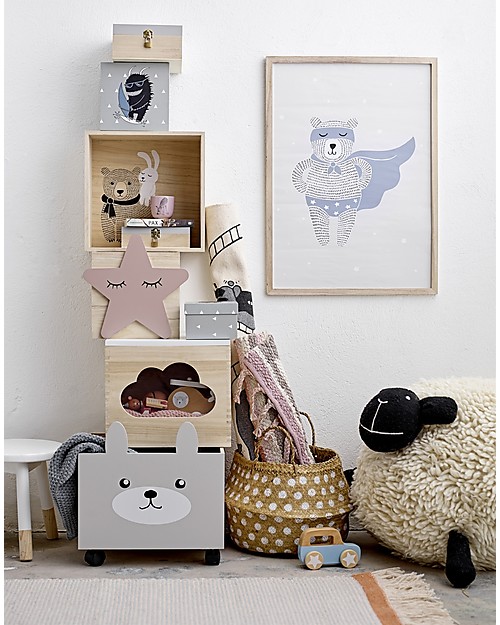 Bloomingville Toy Box, Star - Paulownia Wood Toy Storage Boxes