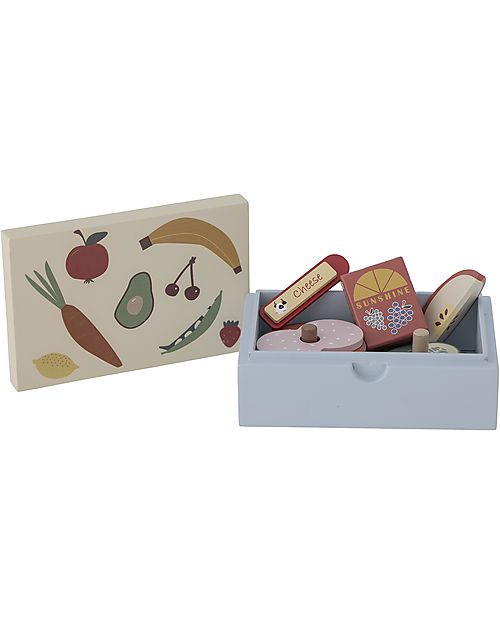 Bloomingville Toy Lunch Box - 12 Pieces - 100% FSC Wooden Food