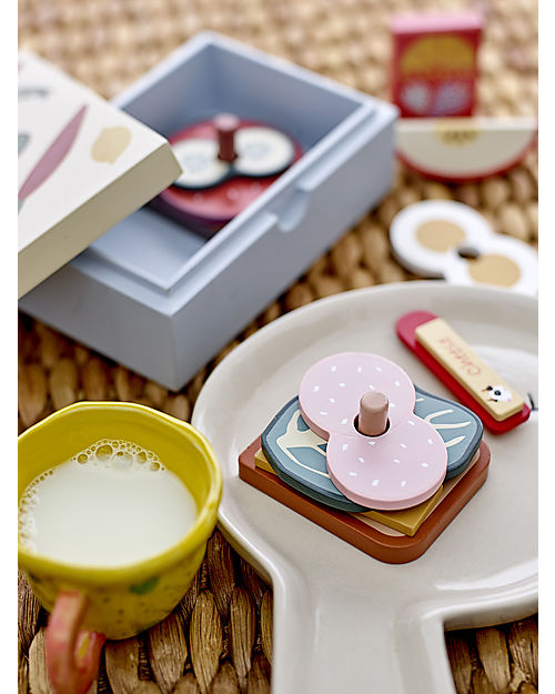 Bloomingville Toy Lunch Box - 12 Pieces - 100% FSC Wooden Food