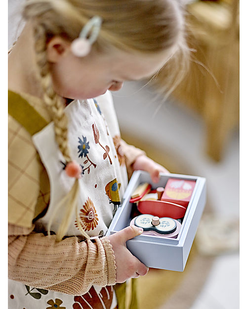 Bloomingville Toy Lunch Box - 12 Pieces - 100% FSC Wooden Food