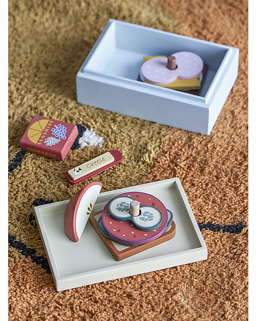 Bloomingville Toy Lunch Box - 12 Pieces - 100% FSC Wooden Food