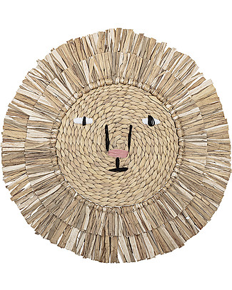Bloomingville Wall Decor, Lion - Natural Water Hyacinth Fibre Room Decorations
