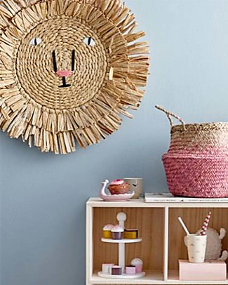 Bloomingville Wall Decor, Lion - Natural Water Hyacinth Fibre Room Decorations