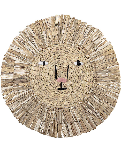 Bloomingville Wall Decor, Lion - Natural Water Hyacinth Fibre Wall Decorations