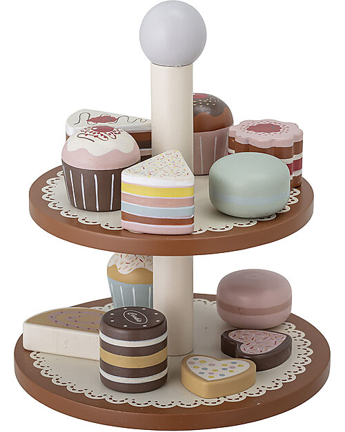 Bloomingville Wooden Carlina Play Set - Sweets - Brown -  13 Accessories - FSC®100% Wooden Food