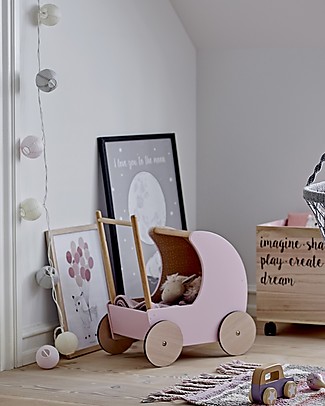 wooden play pram
