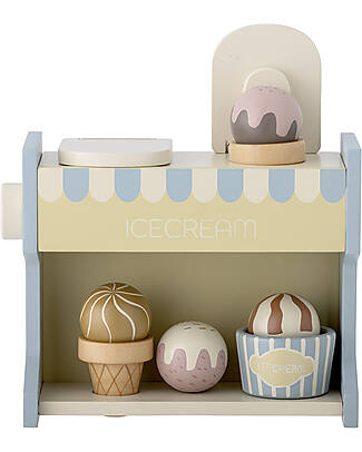 Bloomingville Wooden Vallie Toy Ice Cream Stand - Blue - FSC®100% Wooden Food