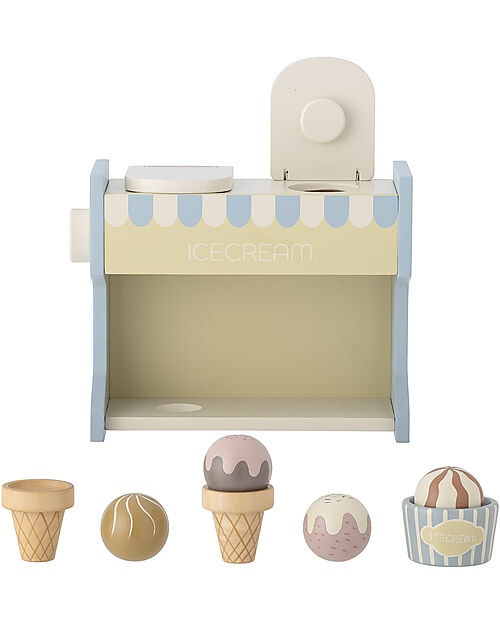 Bloomingville Wooden Vallie Toy Ice Cream Stand -  Blue - FSC®100% Wooden Food