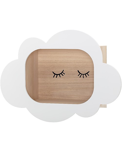 Bloomingville Wooden Wall Box Display, Cloud - 50x19x37 cm Shelves