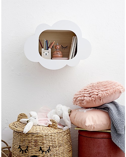Bloomingville Wooden Wall Box Display, Cloud - 50x19x37 cm Shelves