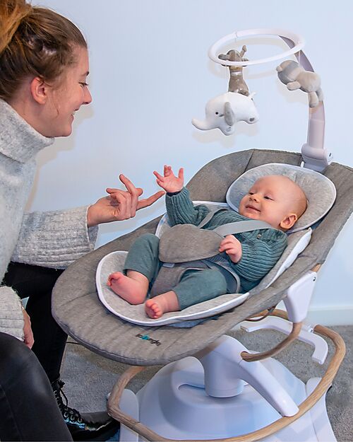 Bo Jungle 2 in 1 Bouncer & Rocker - Pure White - With Games & Melodies Bouncers