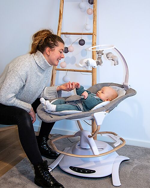 Bo Jungle 2 in 1 Bouncer & Rocker - Pure White - With Games & Melodies Bouncers