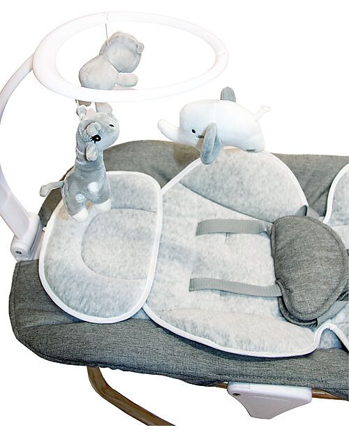 Bo Jungle 2 in 1 Bouncer & Rocker - Pure White - With Games & Melodies Bouncers