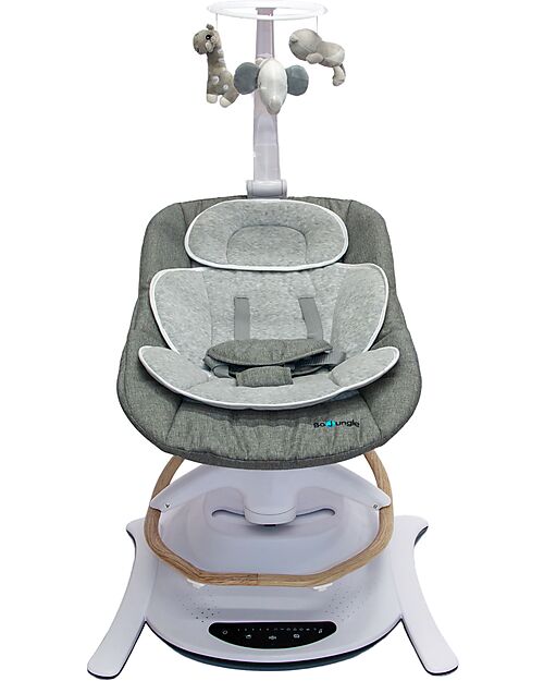 Bo Jungle 2 in 1 Bouncer & Rocker - Pure White - With Games & Melodies Bouncers